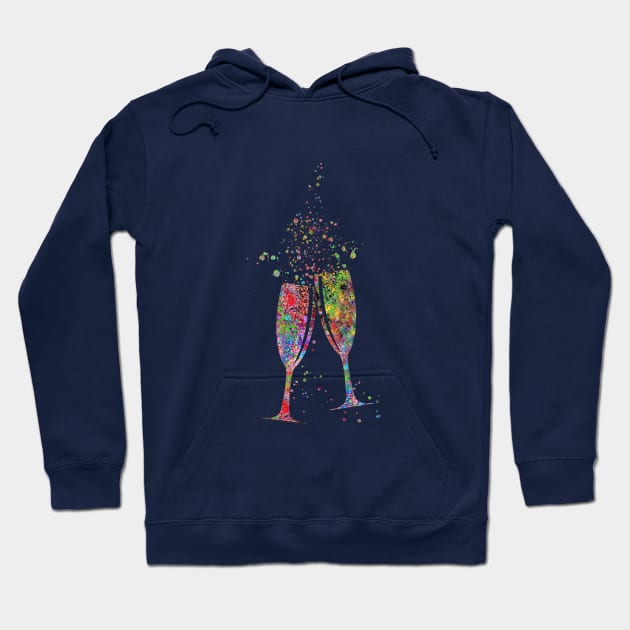 Glass of champagne, Hoodie by RosaliArt